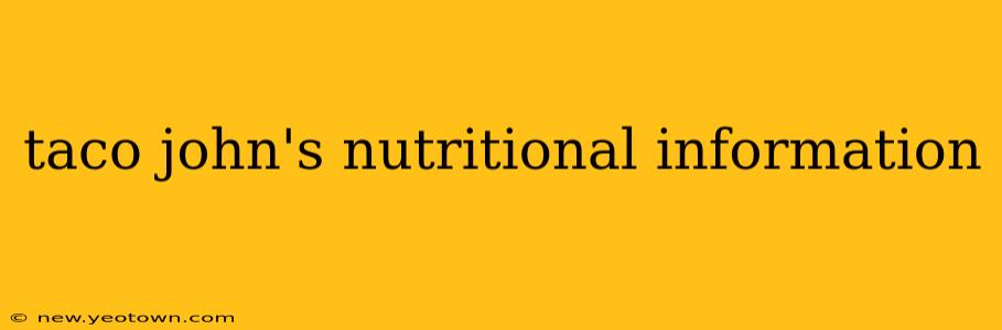 taco john's nutritional information