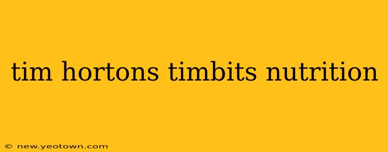 tim hortons timbits nutrition