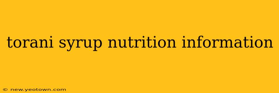 torani syrup nutrition information