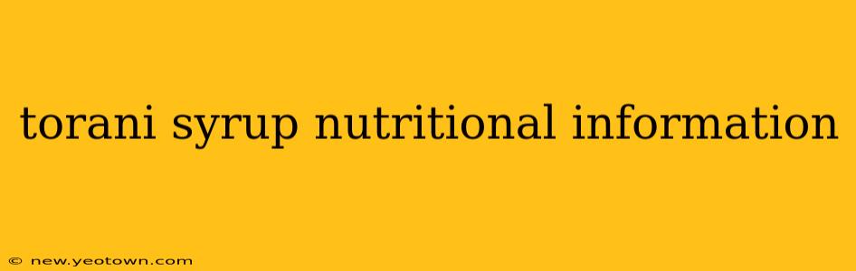 torani syrup nutritional information