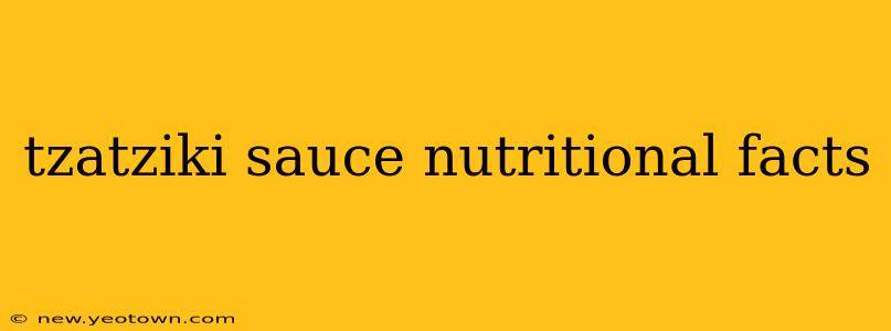 tzatziki sauce nutritional facts
