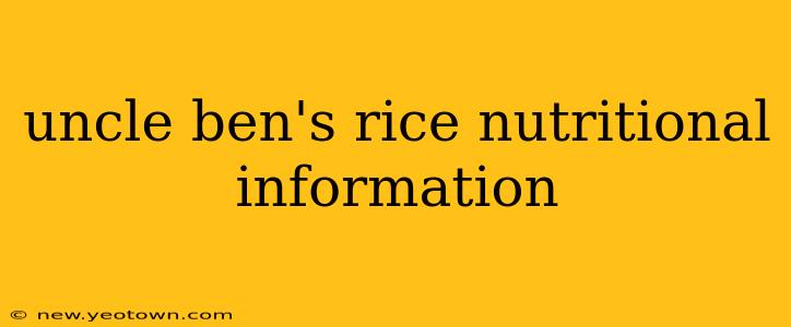 uncle ben's rice nutritional information