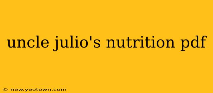 uncle julio's nutrition pdf