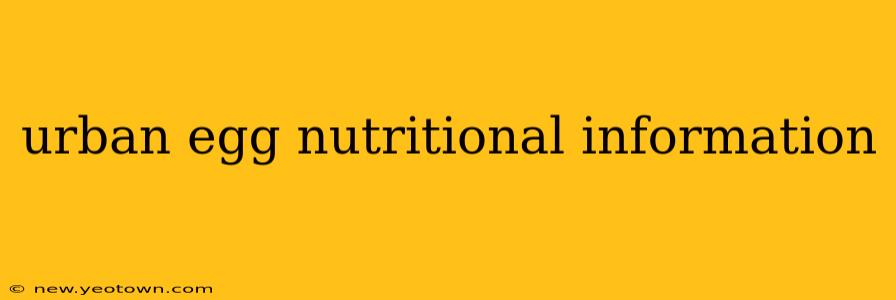 urban egg nutritional information