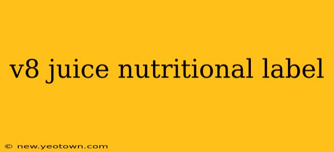 v8 juice nutritional label