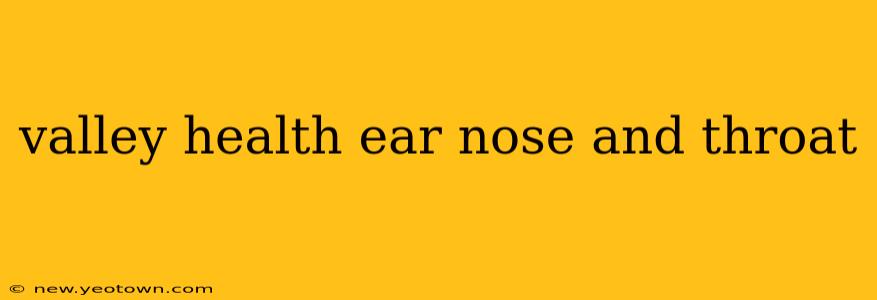 valley health ear nose and throat
