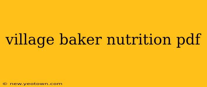 village baker nutrition pdf