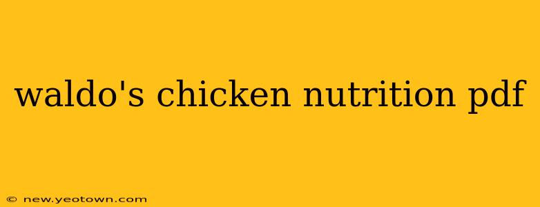 waldo's chicken nutrition pdf