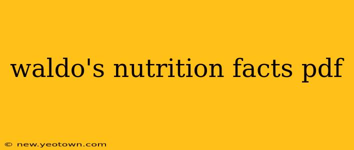waldo's nutrition facts pdf