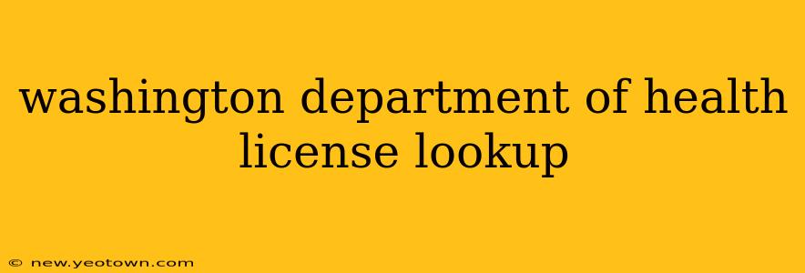 washington department of health license lookup