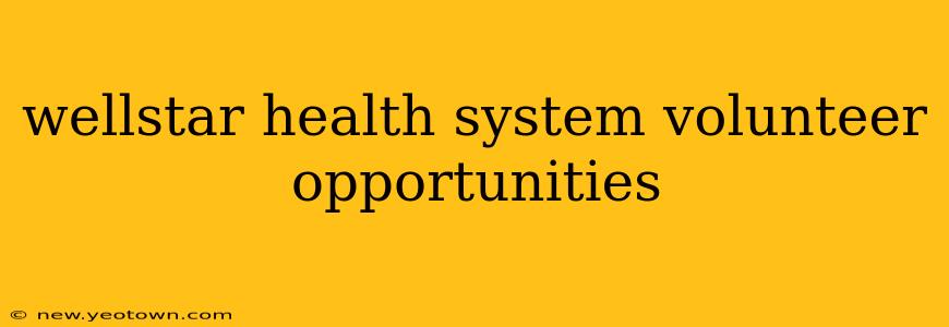 wellstar health system volunteer opportunities