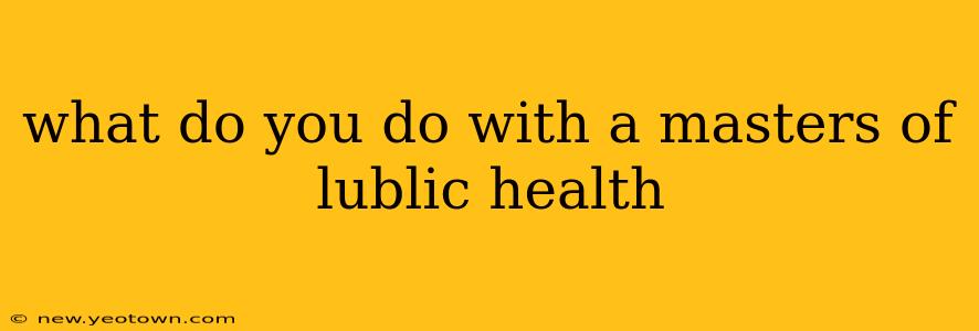 what do you do with a masters of lublic health