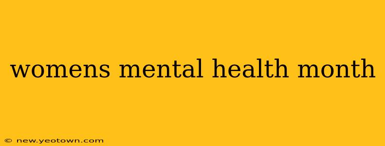 womens mental health month