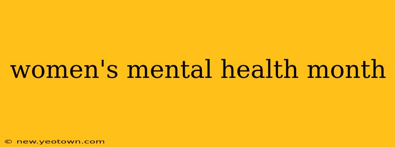 women's mental health month