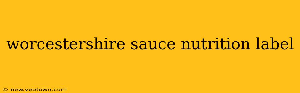 worcestershire sauce nutrition label