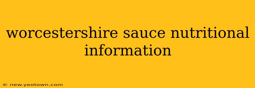 worcestershire sauce nutritional information