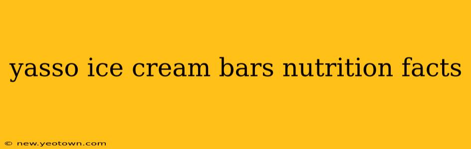 yasso ice cream bars nutrition facts