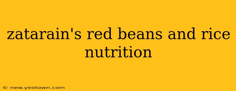 zatarain's red beans and rice nutrition