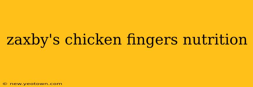 zaxby's chicken fingers nutrition
