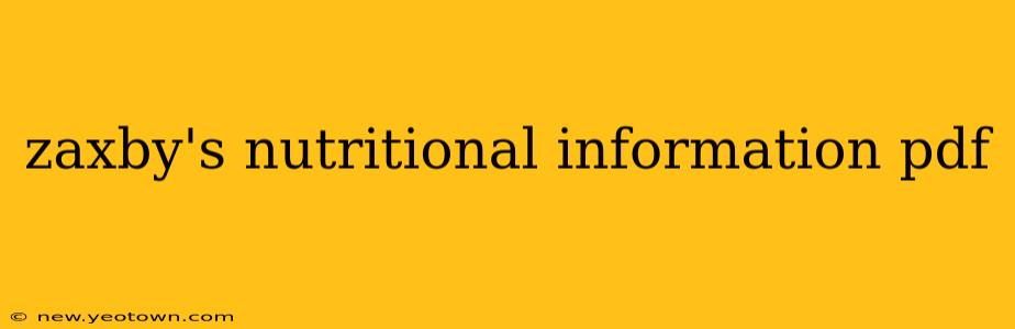 zaxby's nutritional information pdf