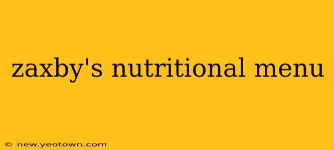 zaxby's nutritional menu